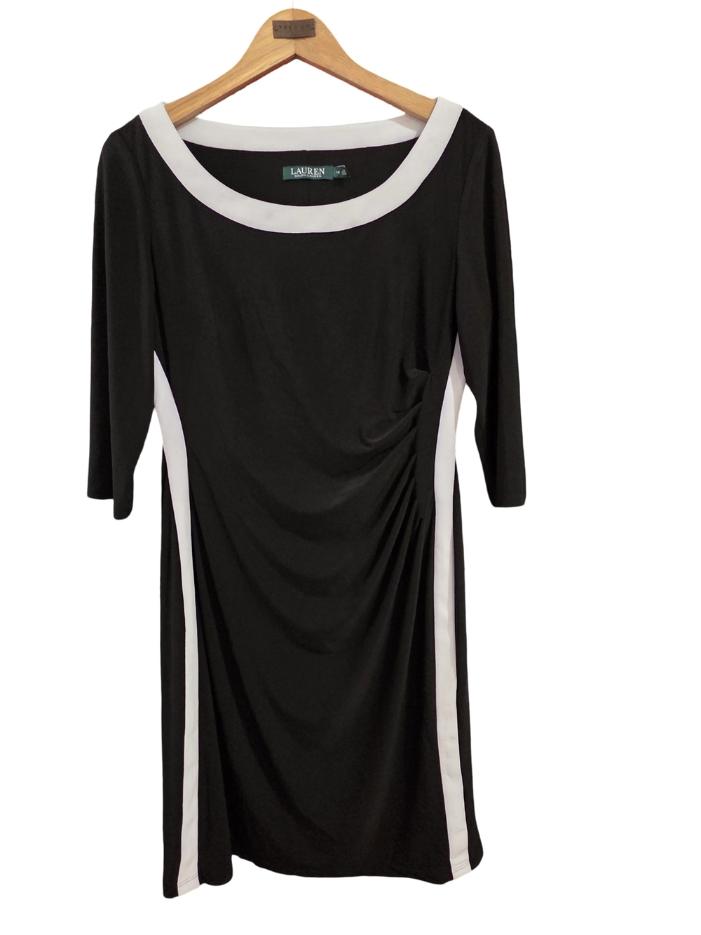 Lauren Ralph Lauren Black and White Boatneck Sheath Dress